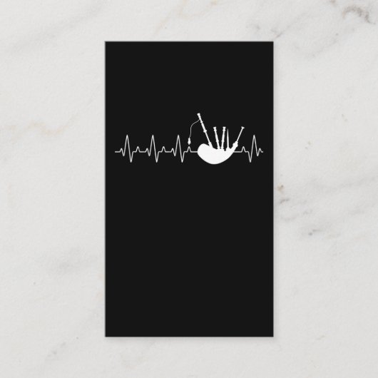 バグパイプハートビートミュージシャンバグパイププレーヤー 名刺 (正面)