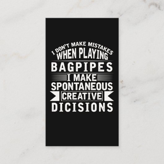 バグパイプミスミュージカル楽器ラウドベーパイパー 名刺 (正面)