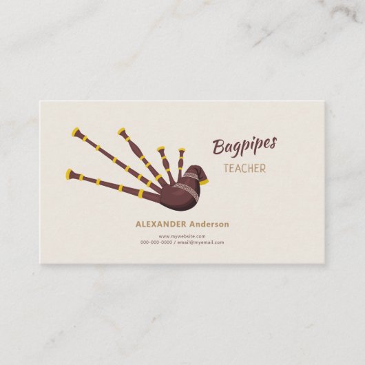 バグパイプ先生 名刺 (正面)
