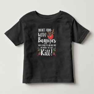 バグパイプ引用文キルトミュージックスコットランドバグパイピングユー トドラーTシャツ