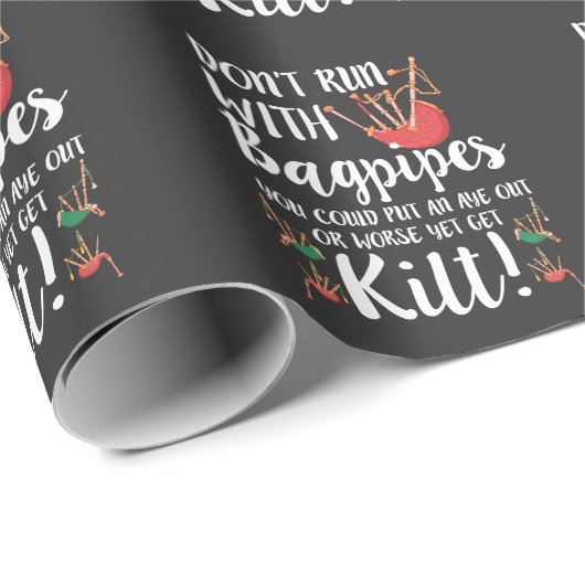 バグパイプ引用文キルトミュージックスコットランドバグパイユーモア ラッピングペーパー (ロールコーナー)