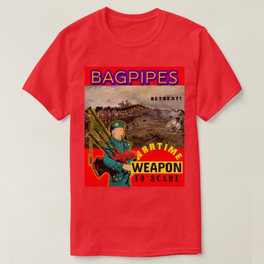 バグパイプ戦争の武器4 Tシャツ (デザイン正面)