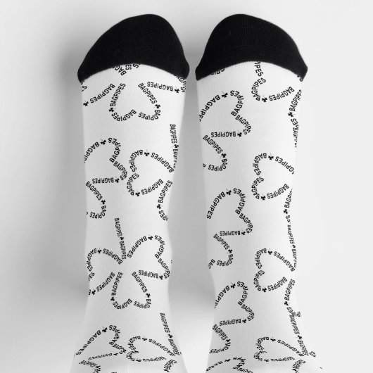 バグパイプ文字シャムロック ソックス (上部)