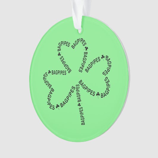 バグパイプ文字シャムロックTシャツ オーナメント (正面)