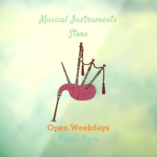 バグパイプ漫画イラストレーション ウィンドウサイン (シート3)