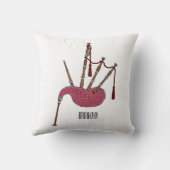 バグパイプ漫画イラストレーション クッション (裏面)