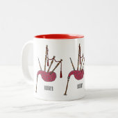 バグパイプ漫画イラストレーション ツートーンマグカップ (正面左)