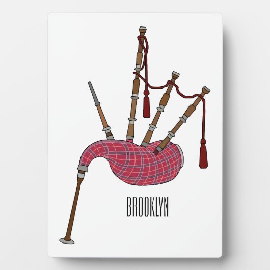 バグパイプ漫画イラストレーション フォトプラーク (正面)