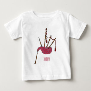 バグパイプ漫画イラストレーション ベビーTシャツ