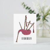 バグパイプ漫画イラストレーション ポストカード (スタンド正面)