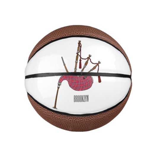 バグパイプ漫画イラストレーション ミニバスケットボール (正面)