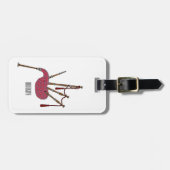 バグパイプ漫画イラストレーション ラゲッジタグ (正面横)