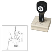 バグパイプ漫画イラストレーション ラバースタンプ (押印)