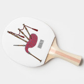 バグパイプ漫画イラストレーション 卓球ラケット (横)