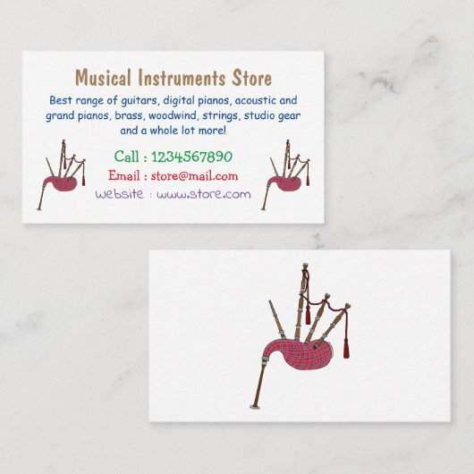 バグパイプ漫画イラストレーション 名刺 (正面/裏面)