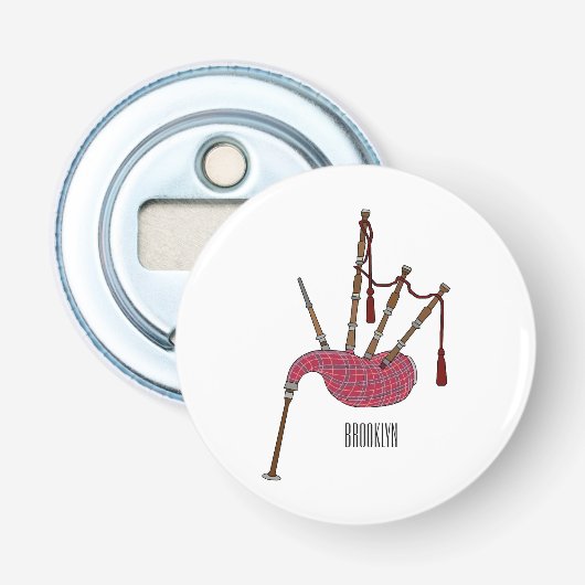 バグパイプ漫画イラストレーション 栓抜き (正面)