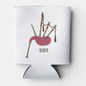 バグパイプ漫画イラストレーション 缶クーラー (正面)