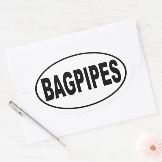 バグパイプ 楕円形シール (封筒)