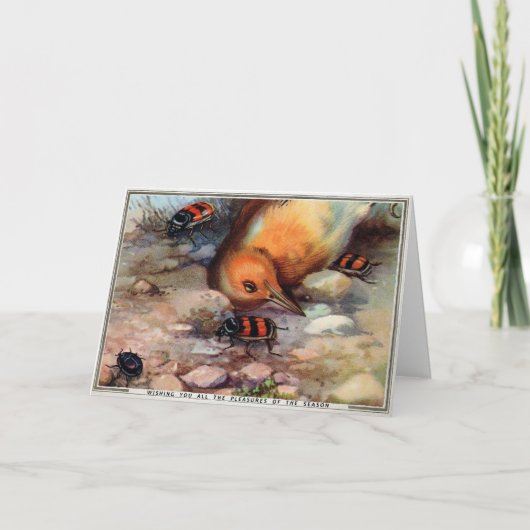 バグビクトリアン付き死んだ鳥クリスマスカード シーズンカード (正面)