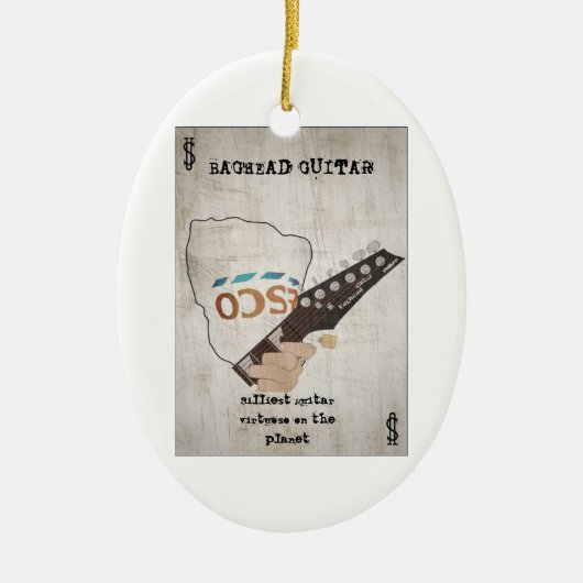 バグヘッドギタークリスマスツリーの装飾 セラミックオーナメント (正面)