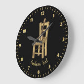 バグラマが椅子に座る ラージ壁時計 (傾斜)