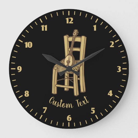 バグラマが椅子に座る ラージ壁時計 (正面)