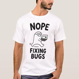 バグ修正しないモード かわいいプログラマーのキャラクター Tシャツ