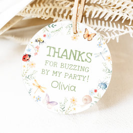 バグ女の子誕生日昆虫パーティーサークル フェイバータグ