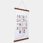 バグ子供部屋デコール – 虫のアルファベット 吊り下げ型タペストリー (傾斜あり)