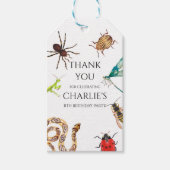 バグ招待状、屋外誕生日、バグパーティー、クリープ ギフトタグ (正面)