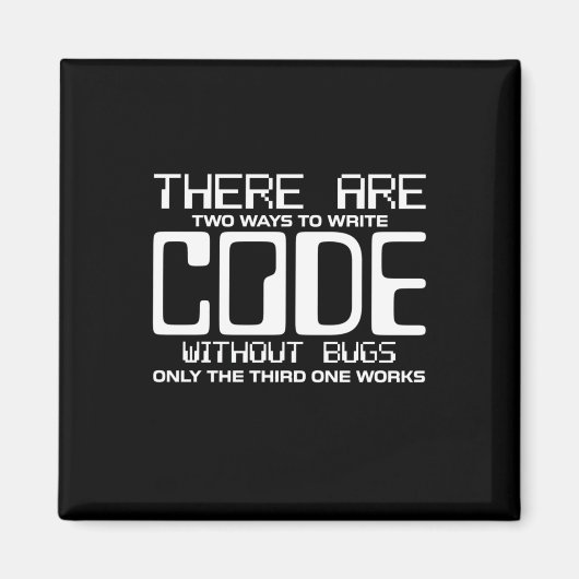 バグ書のないプログラマコード マグネット (正面)