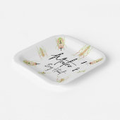 バグ狩り昆虫誕生日手描き ペーパープレート (傾斜あり)