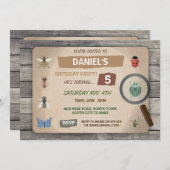 バグ狩り誕生日招待状ガーデン招待状 招待状 (正面/裏面)