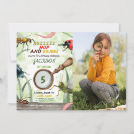 バグ誕生日キッズフォト招待状 招待状