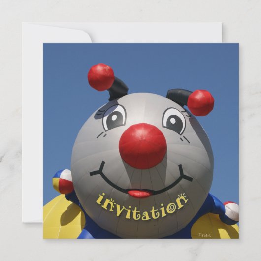 バグ誕生日パーティーへの招待 招待状 (正面)