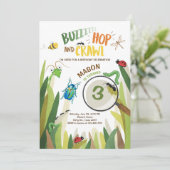 バグ誕生日招待状虫のバグ男の子バギング 招待状 (スタンド正面)