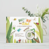 バグ誕生日招待状虫のバグ男の子バギング 招待状 (スタンド正面)