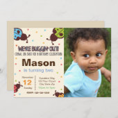 バグ誕生日招待状(写真付き) 招待状 (正面/裏面)