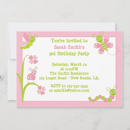 バグ誕生日 招待状 (正面)