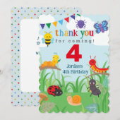 バグ バースデー キュート サンクス カード (正面/裏面)