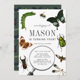 バグ&昆虫ヴィンテージボーイ誕生日 招待状