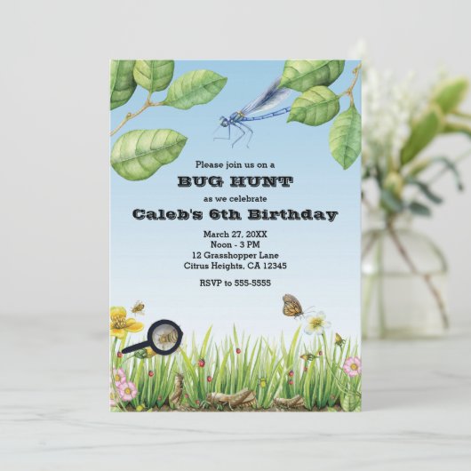バグ!昆虫狩りアウトドア誕生日パーティー 招待状 (スタンド正面)