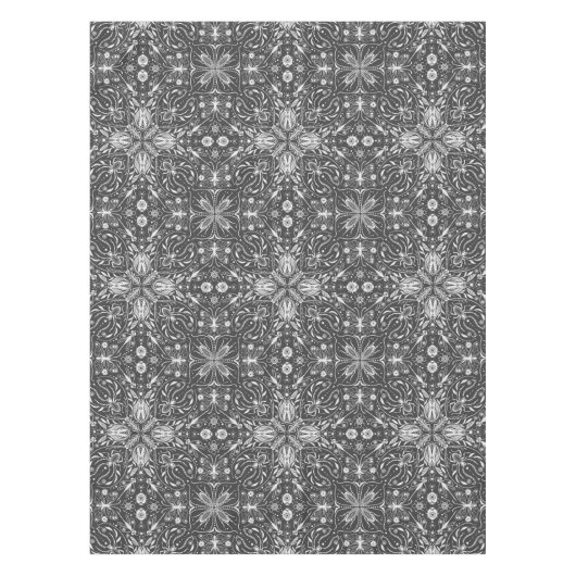 バグ、白の黒のオフ テーブルクロス (正面)