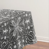 バグ、白の黒のオフ テーブルクロス (インサイチュ)