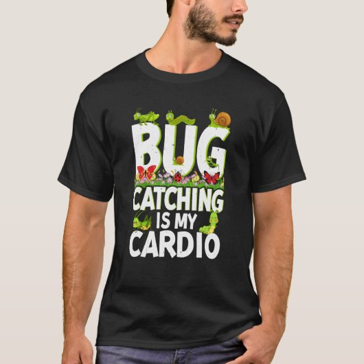 バグ 虫 科学 虫捕りは私の有酸素運動 4 Tシャツ (正面)
