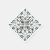 バグ、黒と青 スタンダードカクテルナプキン (角)