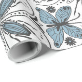 バグ、黒と青 ラッピングペーパー (ロールコーナー)