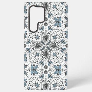 バグ、黒と青 SAMSUNG GALAXY S22 ULTRAケース