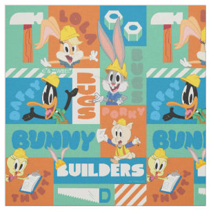 バグBUNNYビルダー™ キャラクターグリッドパターン ファブリック