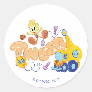 バグBUNNYビルダー™  TWEETY™スケッチアート ラウンドシール